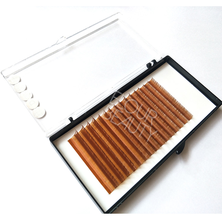 Brown colored individual eyelash extensions China factory supply EL57